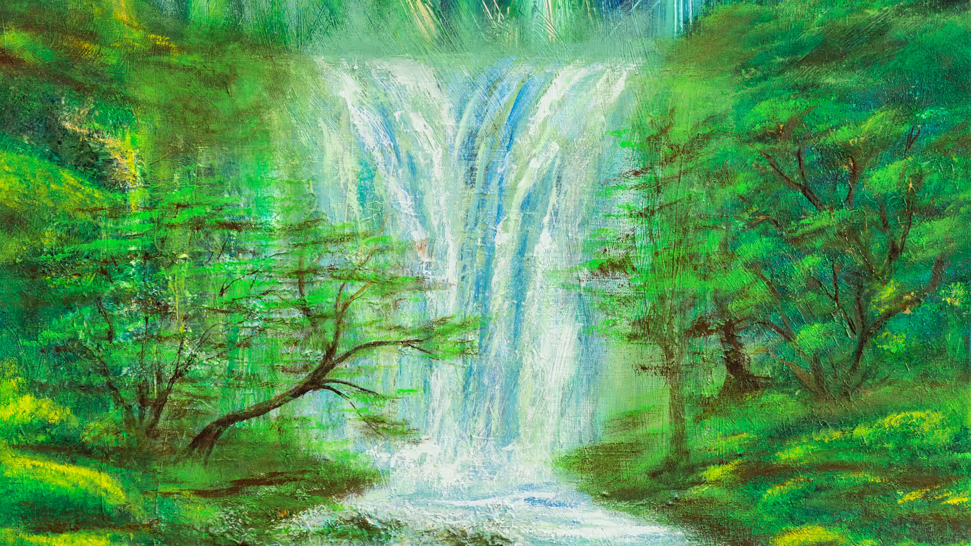 Malerei Misch-Technik Green Water